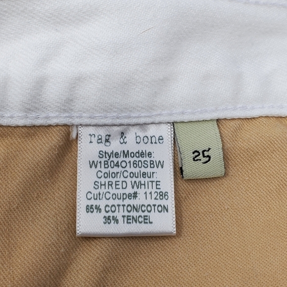 RAG & BONE DISTRESSED DESTROYED SHRED WHITE DENIM SKIRT WOMEN SIZE 25 ROCKER - Picture 12 of 13